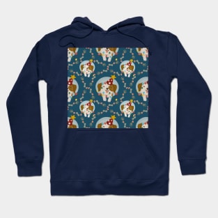 Puppy Dog Wreath Christmas Pattern Hoodie